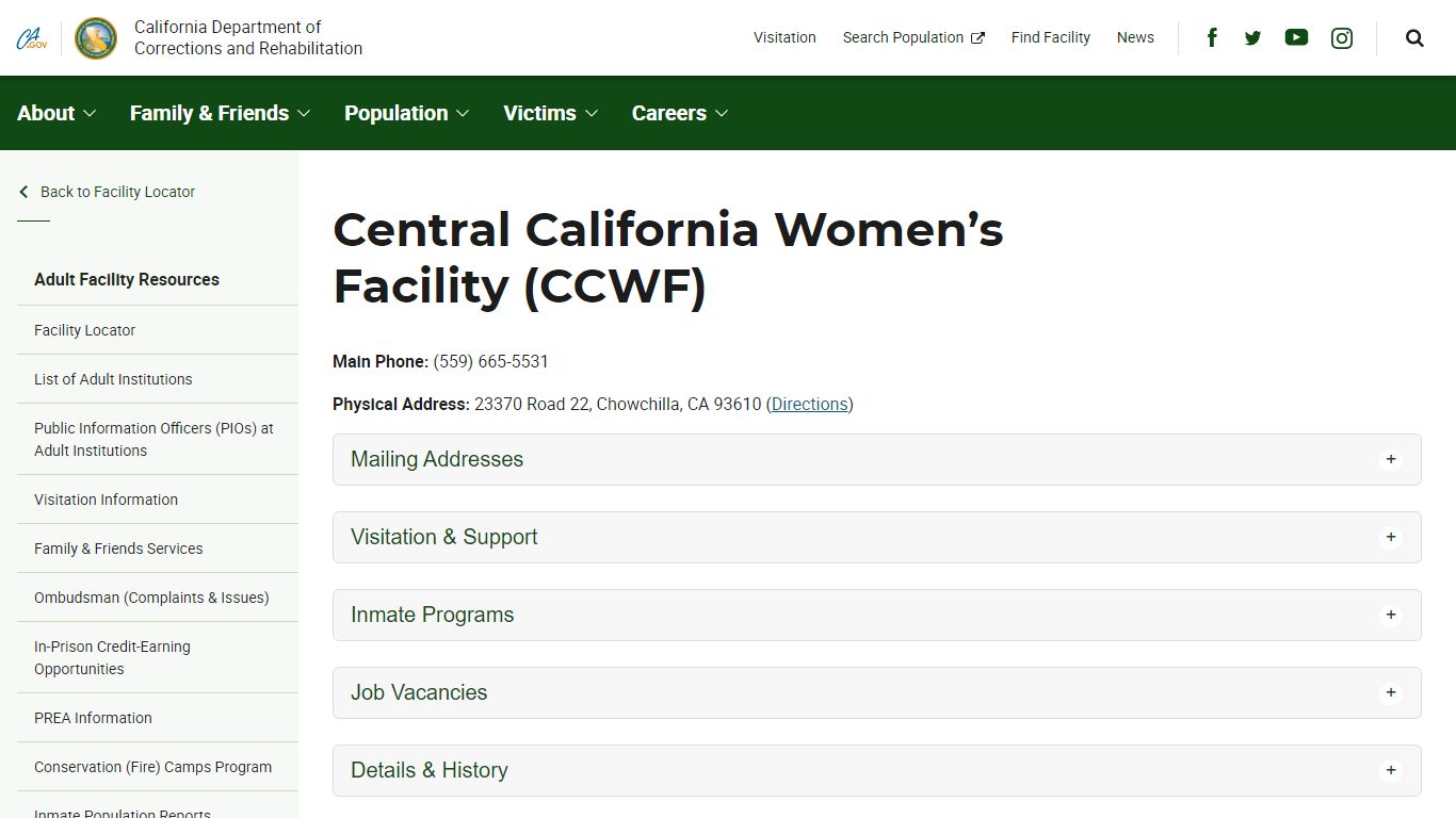 Central California Women's Facility (CCWF) - CDCR