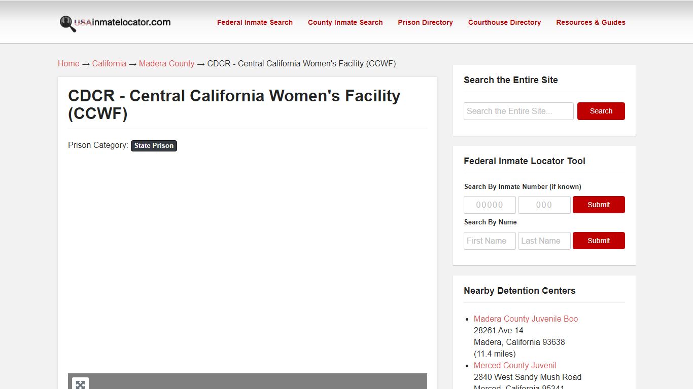 CDCR – Central California Women’s Facility (CCWF) | USA Inmate Locator