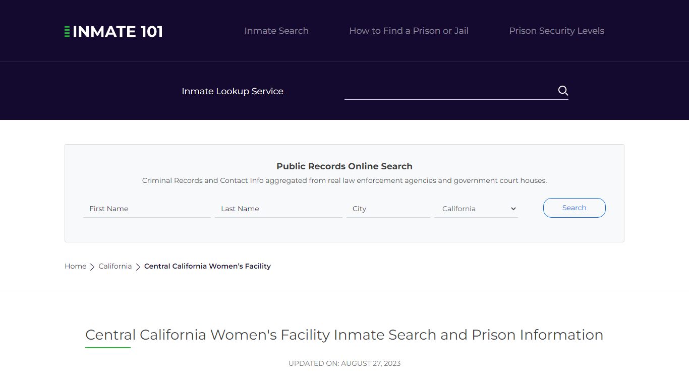 Central California Women's Facility Inmate Search, Visitation, Phone no ...